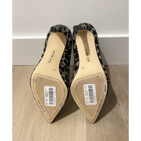 NWOB Gianni Bini Women Black Silver Rhinestone Leopard Pattern 4" Pumps Shoes 8 - Picture 7 of 8